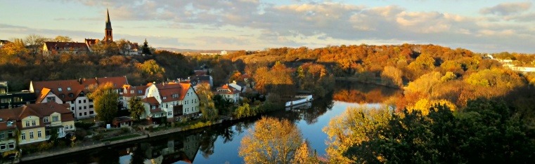 Bick auf die Saale an der Burg Giebichenstein